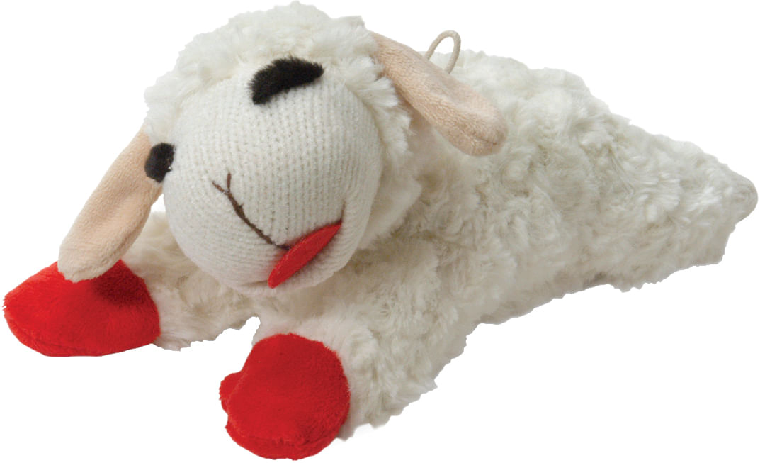 Multipet Plush Dog Toy, Lambchop, 10", White/Tan