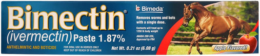 Bimectin 1.87% Ivermectin Paste Horse Wormer | Apple Flavored | Single