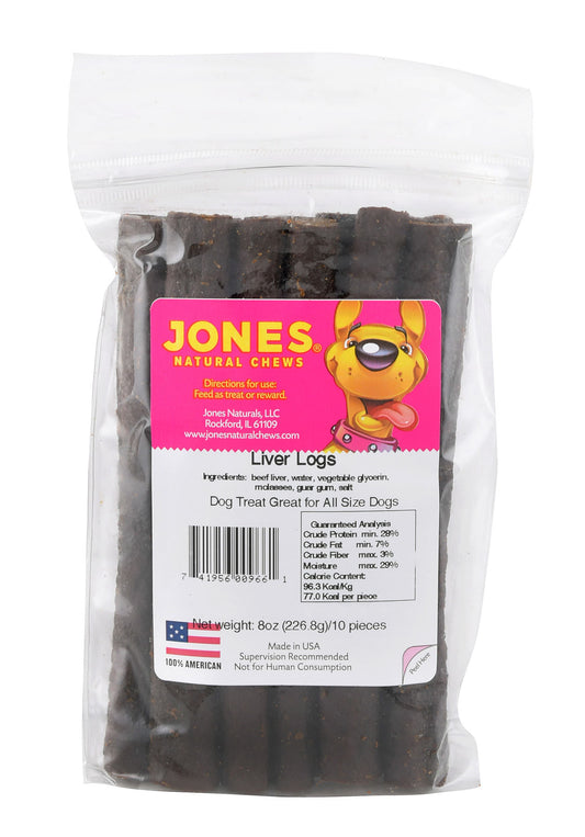 Liver Logs – 10 Pack Soft & Sturdy Beef Liver Treats for Dogs