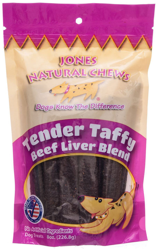 Jones Natural 1Piece Chews 8 Oz Liver Taffy Treat