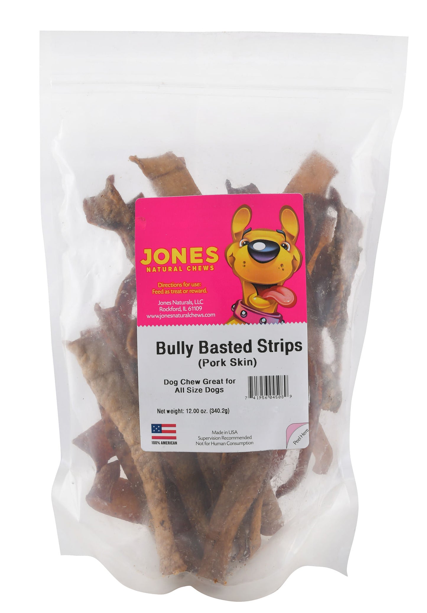 Jones Naturals Bully Basted Strips Dog Chew 12oz