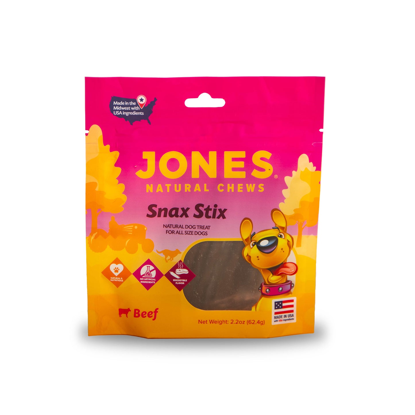 Jones Natural Chews Sausage Sticks Dog Treats (20 Pack) 2.2 oz Bag