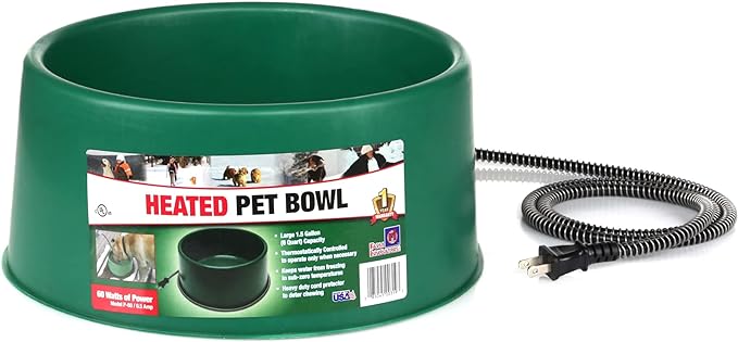 Farm Innovators Model P-60 60-Watt 1 ½ Gallon Heated Pet Bowl