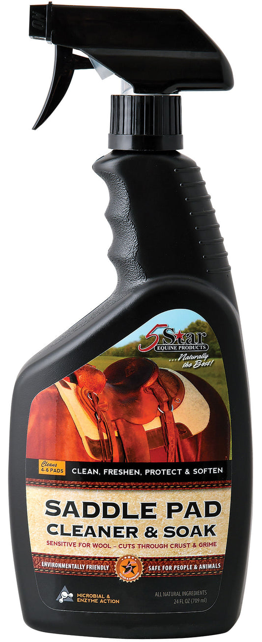 5 Star Equine Horse Saddle Pad Cleaner & Soak - Works on Horse Blankets, Wool and as a Leather Cleaner - Cleans,