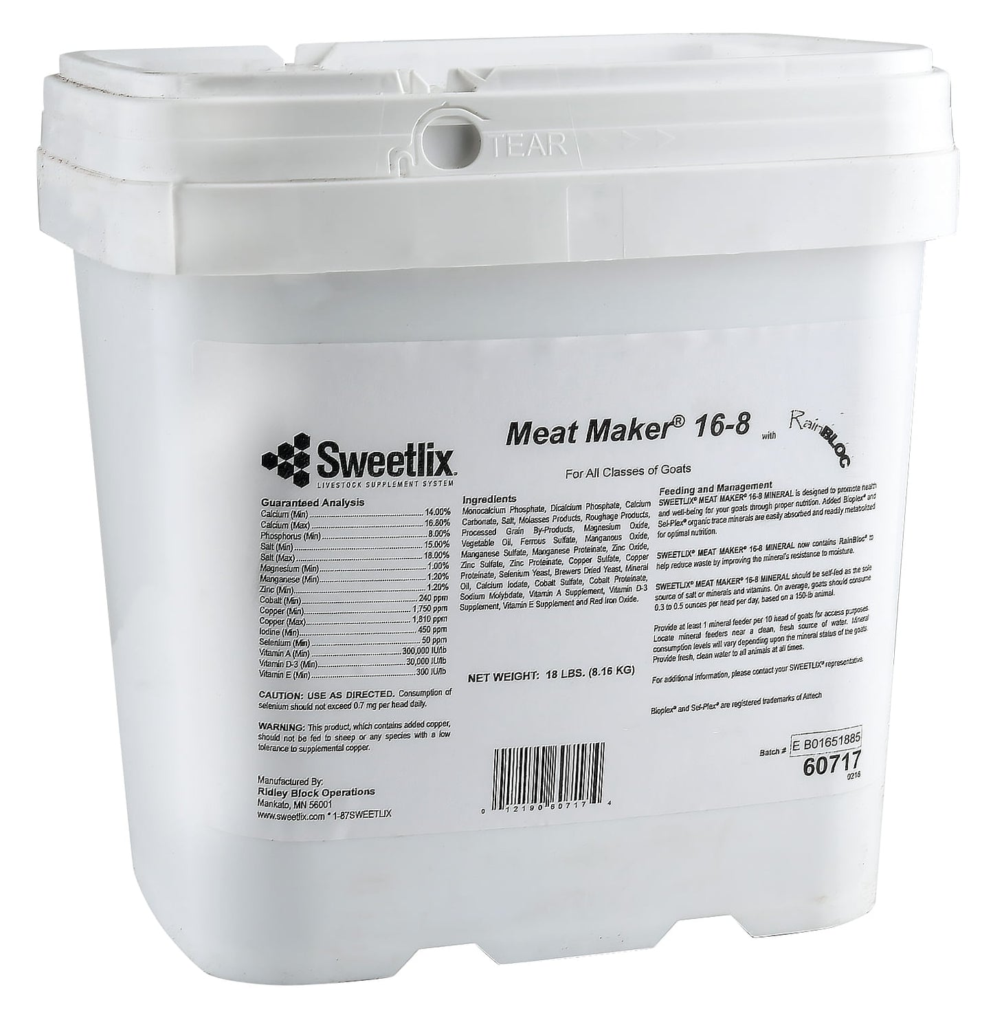 SWEETLIX Meat Maker Goat 16-8 with RainBloc, 18 lb