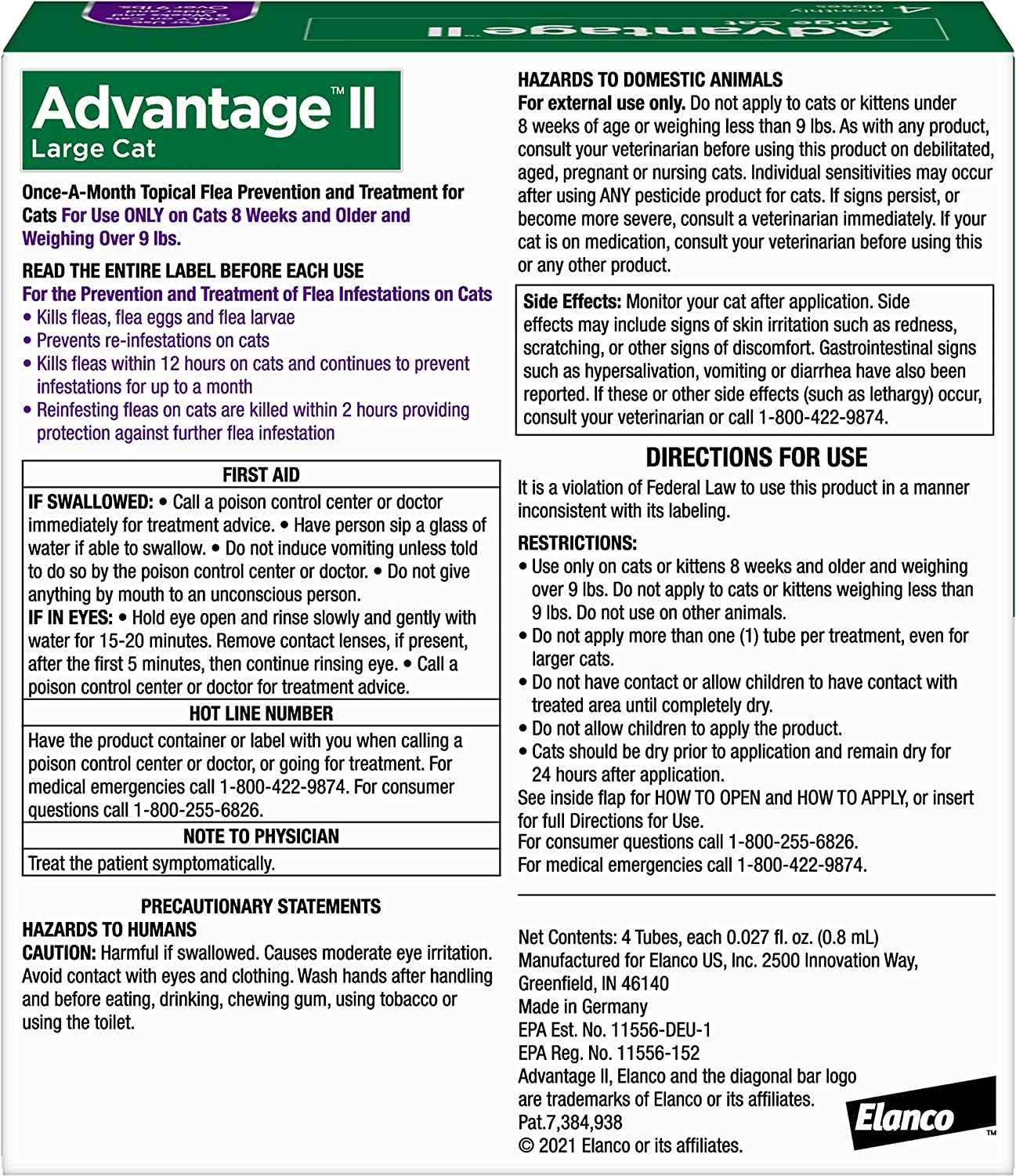 Advantage II Cat 9 lb & up, 4pk