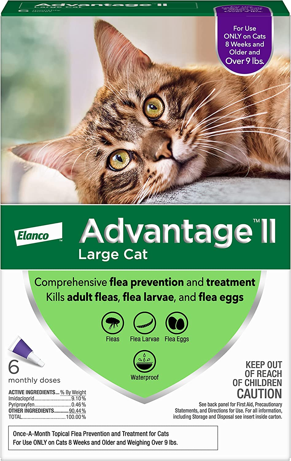 Advantage II Cat over 9 lb (purple), 6pk