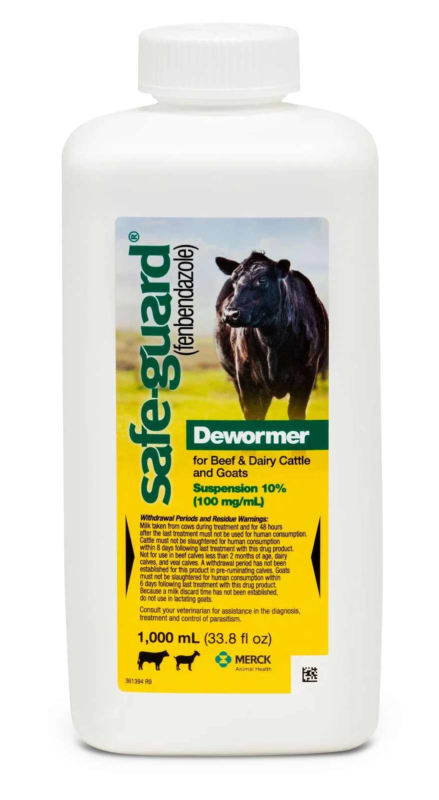 Safe-Guard Dewormer Suspension for Beef, Dairy Cattle and Goats, 1000ml