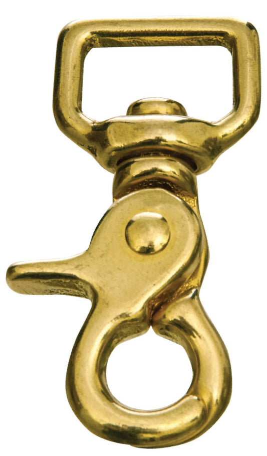 Jeffers Solid Brass Trigger Snap w/Square Swivel Eye