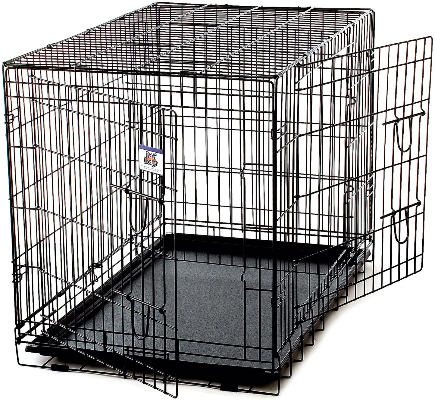 Pet Lodge® Wire Dog Crate | Small Pet Carrier | Easy to Clean | Multi-Functional Pet Crate | Double Door Crate | Great for Pets Up to 100lbs | X-Large