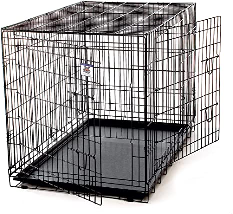 Giant Double Door Wire Dog Crate, Blk