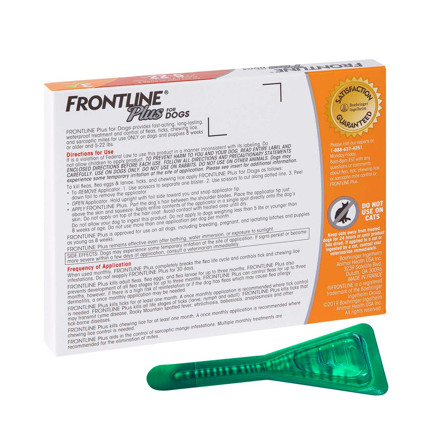 Frontline Plus Flea and Tick Treatment for Dogs (Small Dog, 5-22 Pounds, 3 Doses)