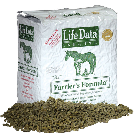 Farrier's Formula Refill Bag, 11 lbs; Pelleted Hoof and Coat Supplement For Horses; Supplement Can Be Added As a Top Dressing On Regular Feed or Given Separately; 30 Days Supply