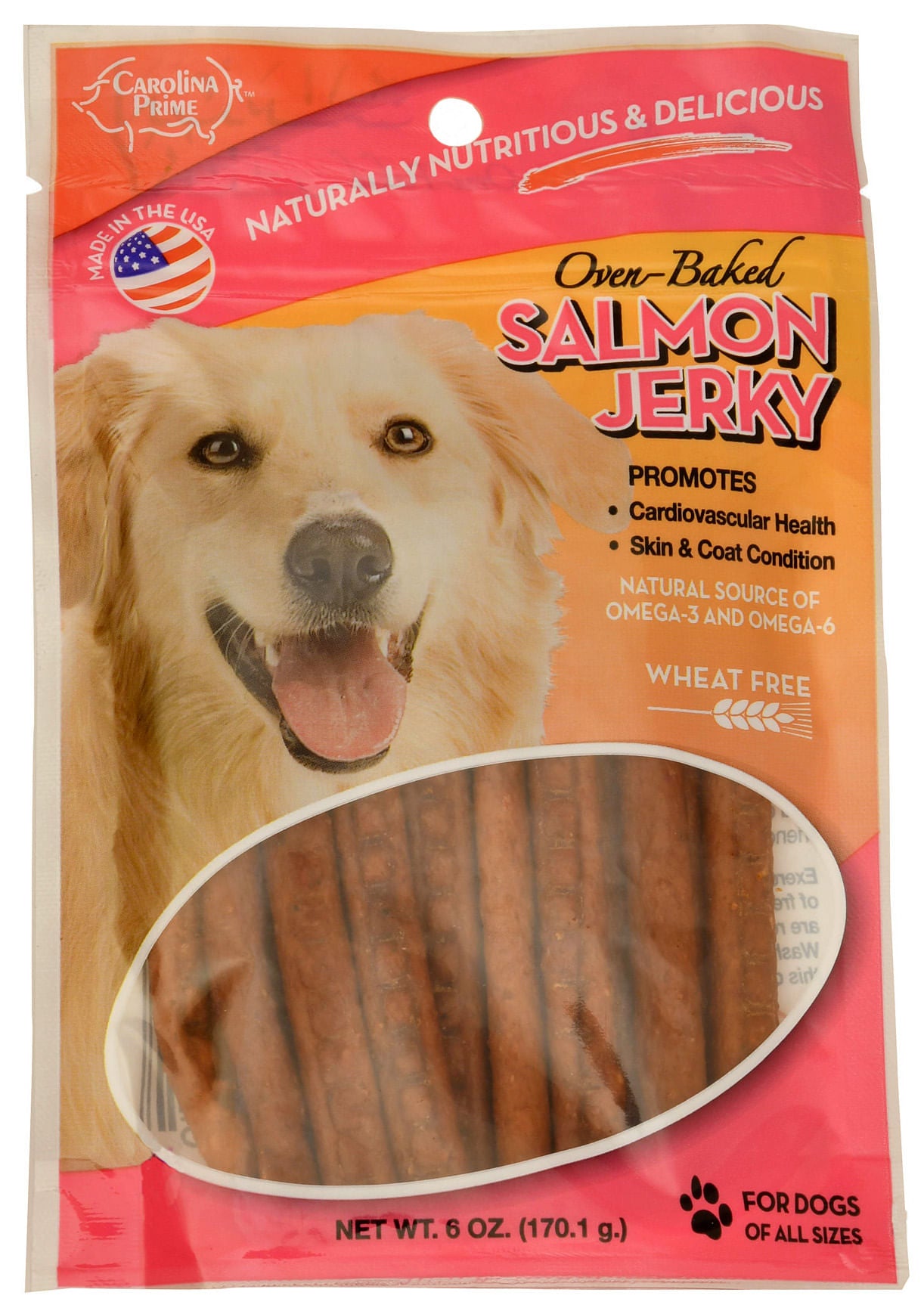 Carolina Pets Oven Baked Salmon Jerky Wheat Free Dog Treats, 6oz