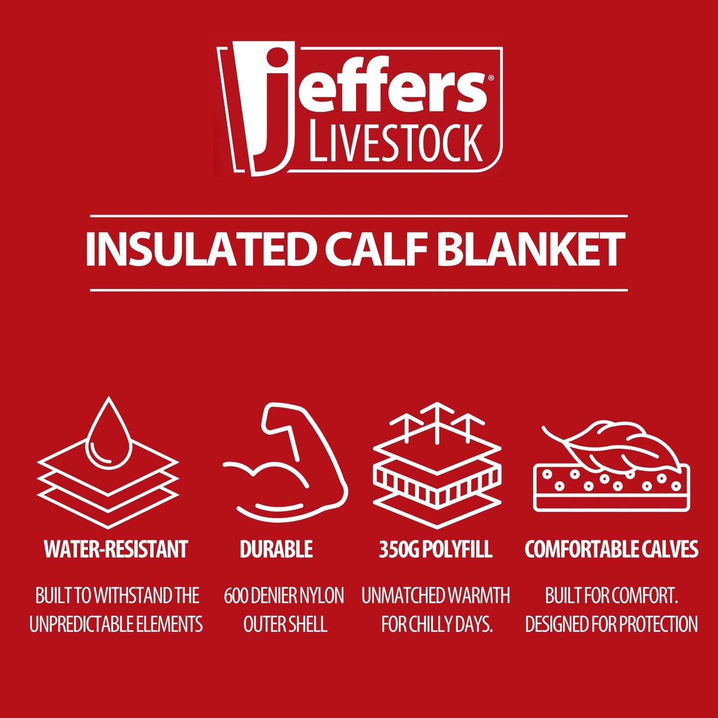 Jeffers Livestock Insulated Calf Blanket, Grey/Navy - 600 Denier, 350G Polyfill, Winter Warm Clothes for Calf, Water proof, Windproof Warming Blanket, Jacket, Coat - Thickened Belly Protection