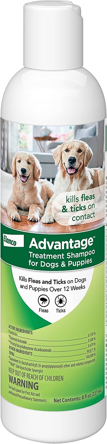 Advantage Flea and Tick Treatment Shampoo for Dogs and Puppies, 8 oz