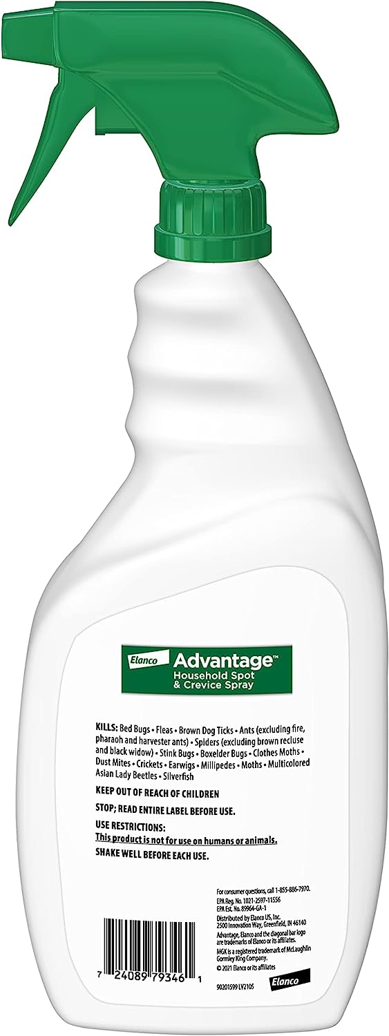 Advantage Flea, Tick, Dust Mite and Bed Bug Spot and Crevice Spray, 24 oz