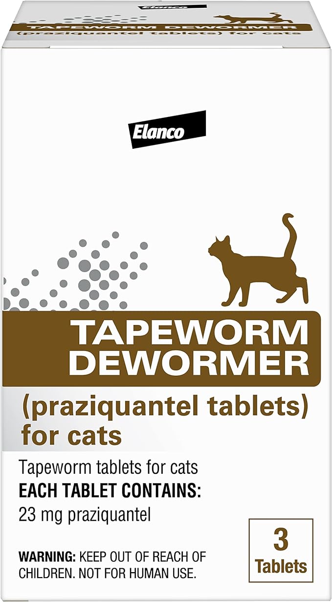 Tapeworm Dewormer for Cats, 3 tablets