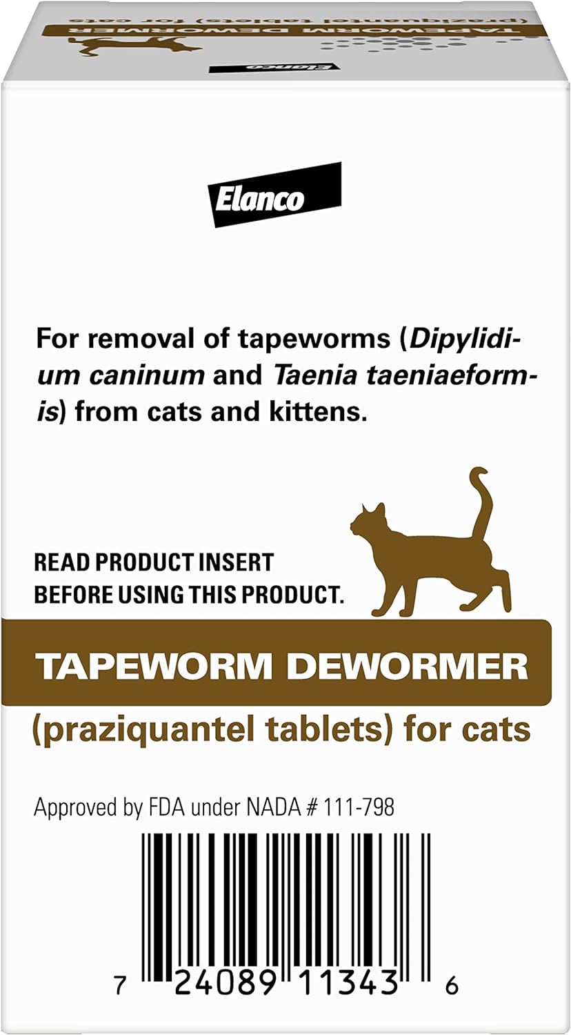 Tapeworm Dewormer for Cats, 3 tablets