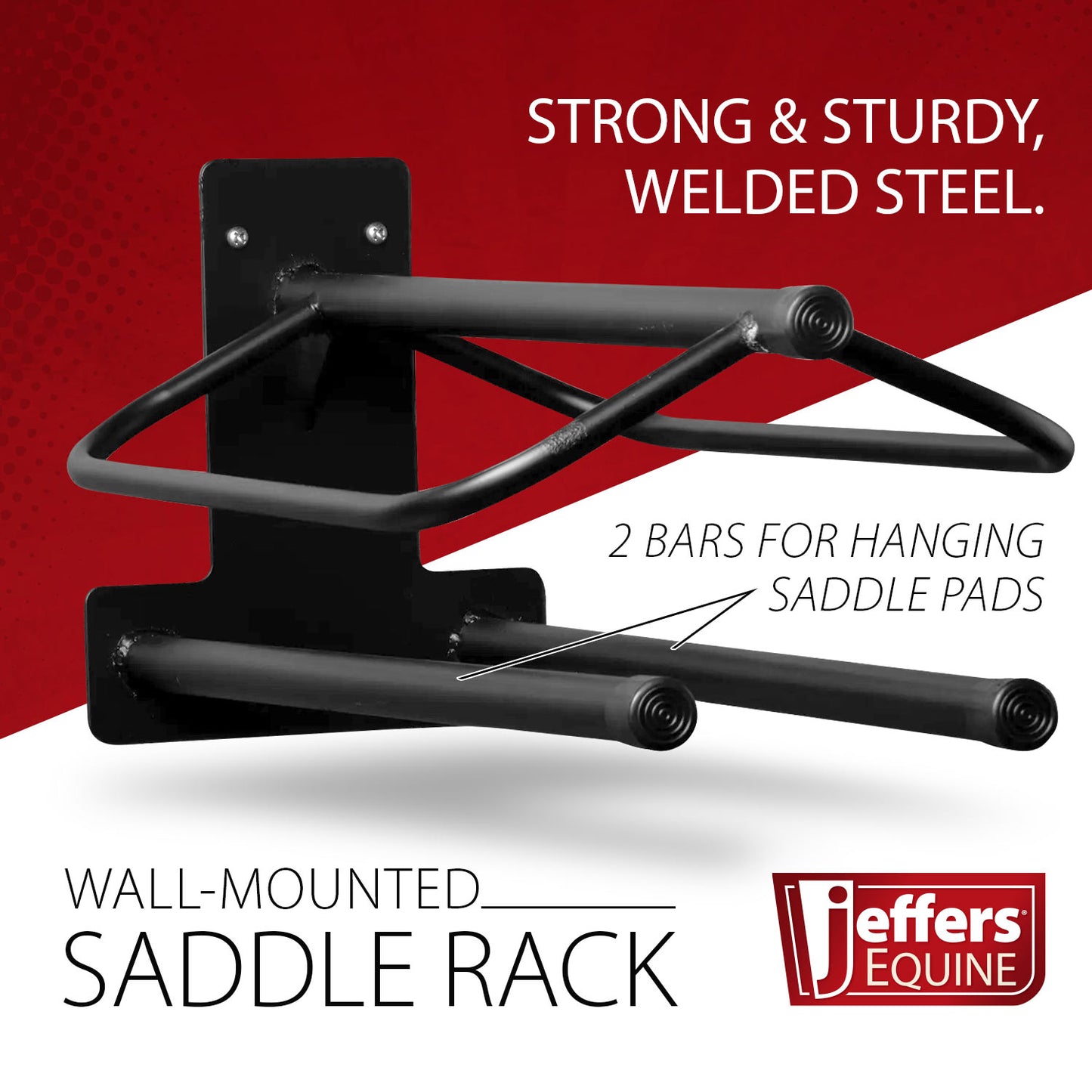 Wall Saddle Rack with Saddle Pad Bars, Black