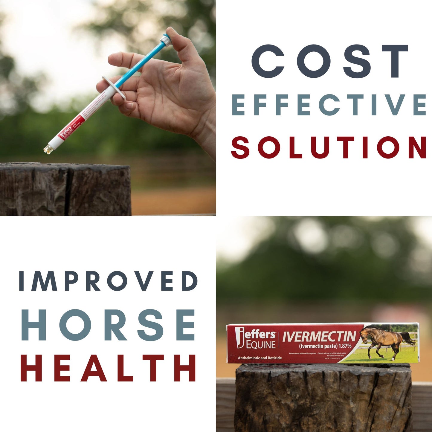 Jeffers Ivermectin Gel Dewormer for Horses - Apple Flavored, Broad Spectrum Dewormer Paste - Effective Parasite Control for Worms, Pinworms, Bots & More - Safe for All Equine - 3 Pack