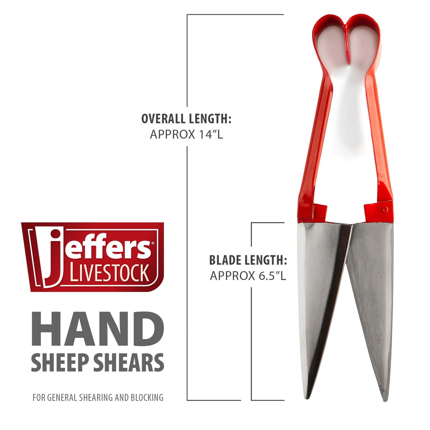 Jeffers Hand Sheep Shears, 6.5" Blades