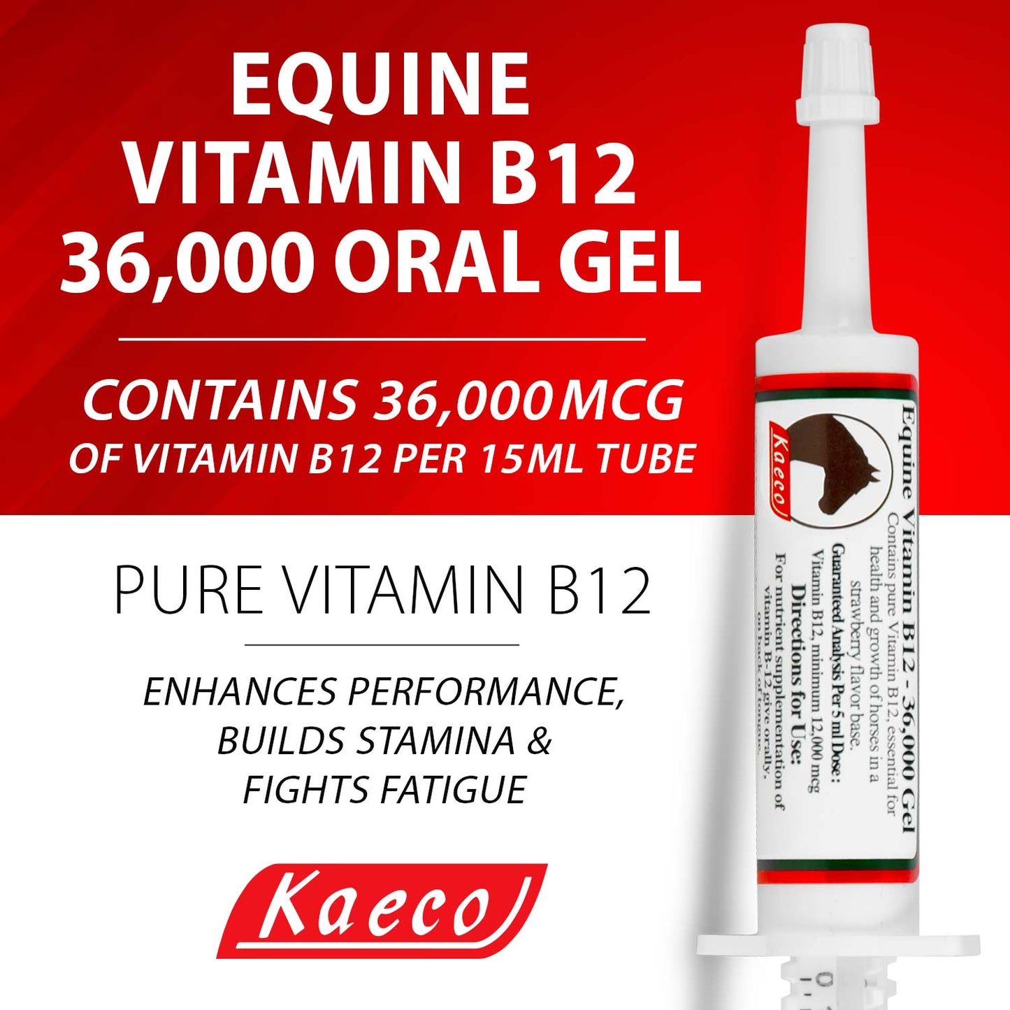 Equine Vitamin B12 Gel from Kaeco, 15 mL (3 dose Tube)