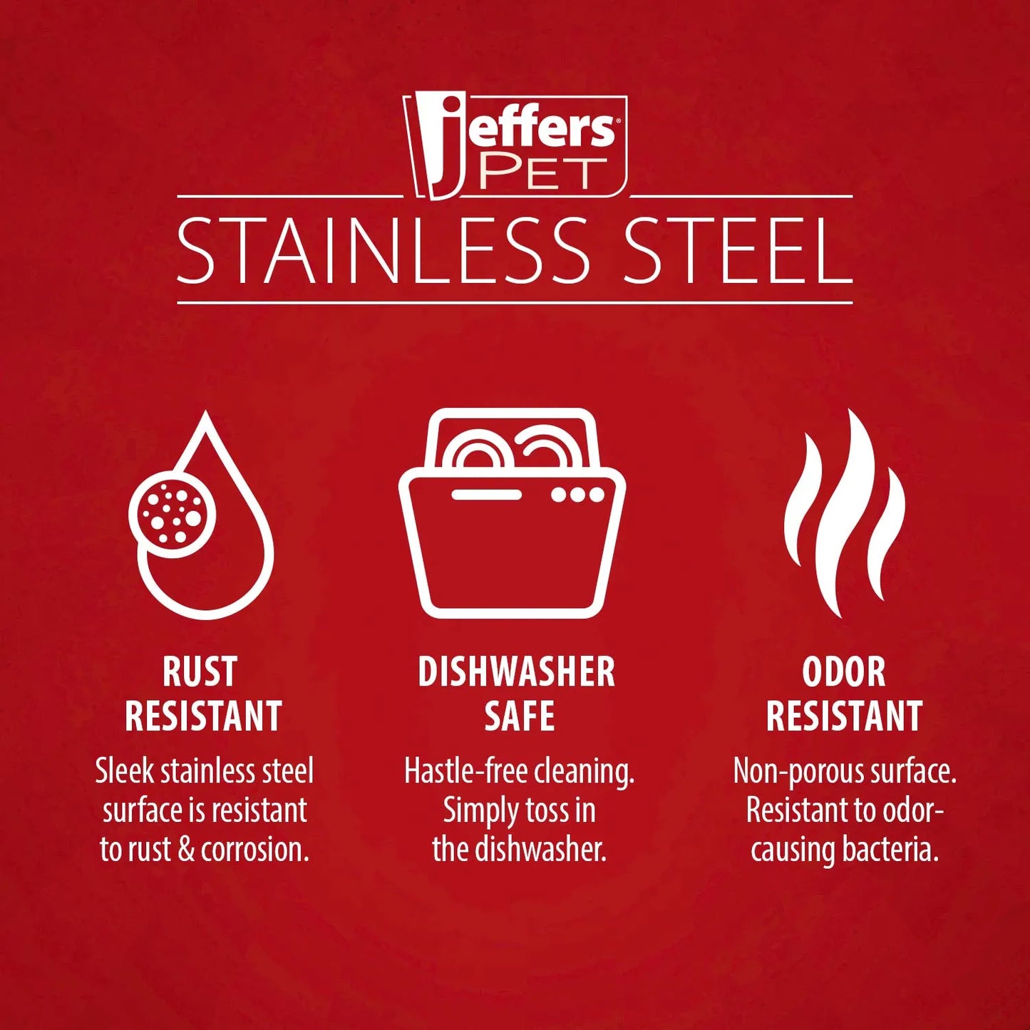 Jeffers Standard Stainless Steel Feeding Bowl - Durable, Non-Toxic, Rust Resistant | Pet Food & Water Dish for Dogs, Cats, Puppies & Kittens | Dishwasher Safe