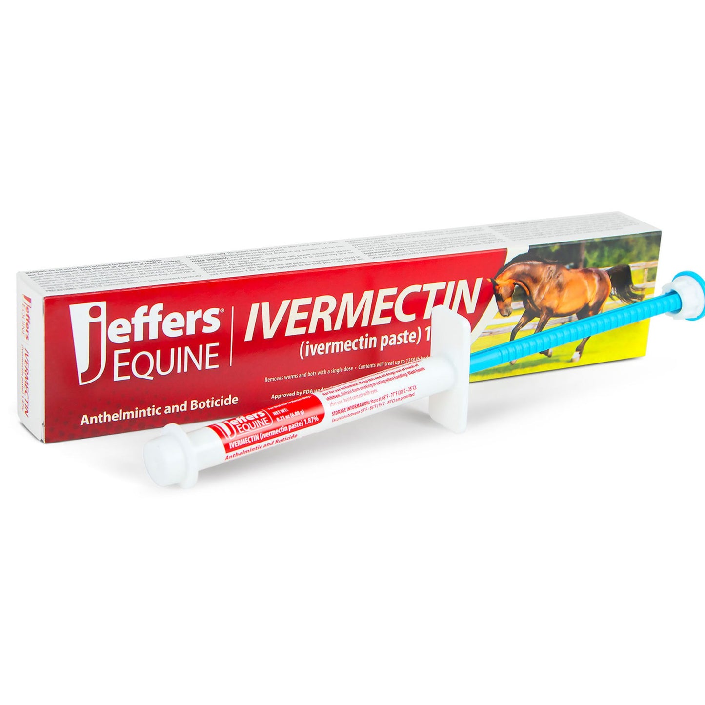 Jeffers Ivermectin Gel Dewormer for Horses - Apple Flavored, 1.87% Broad Spectrum Dewormer Paste - Effective Parasite Control for Worms, Pinworms, Bots & More - Safe for All Equine