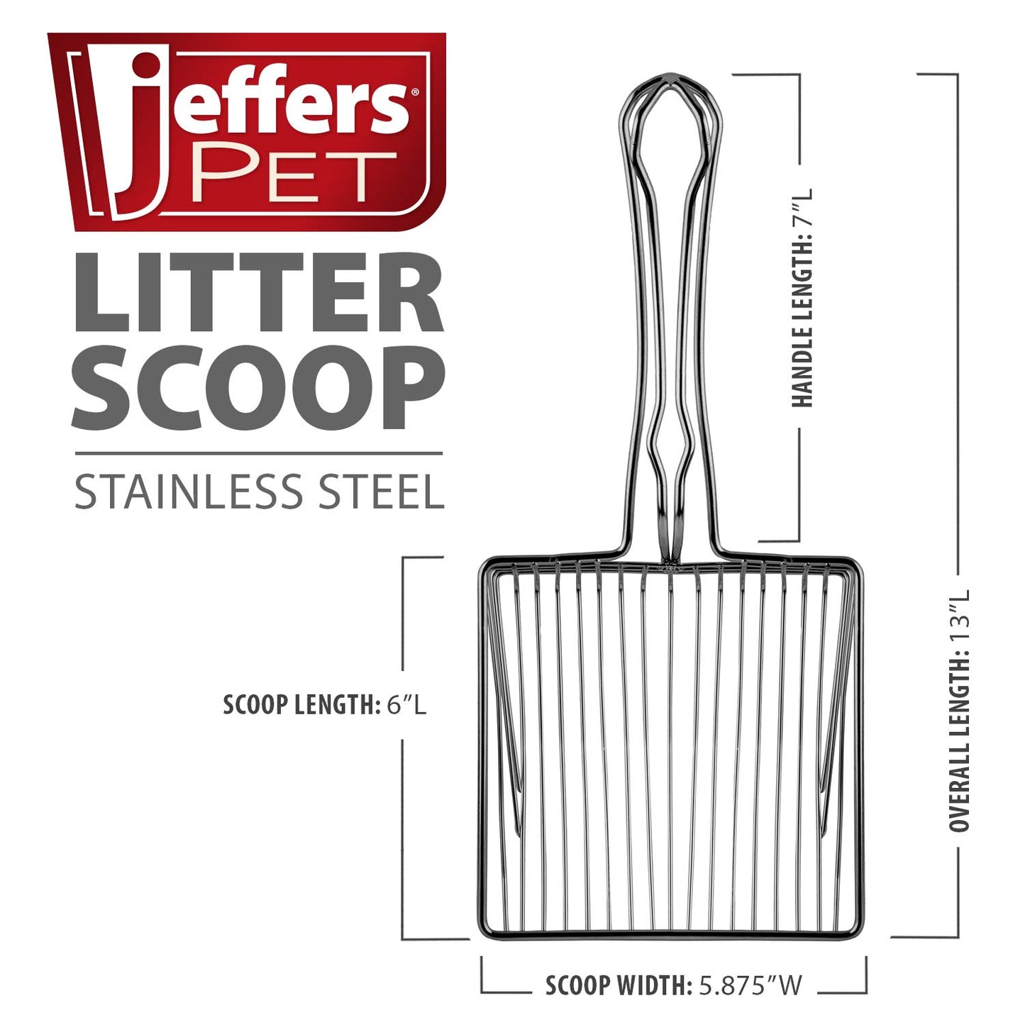 Jeffers Stainless Steel Litter Scoop