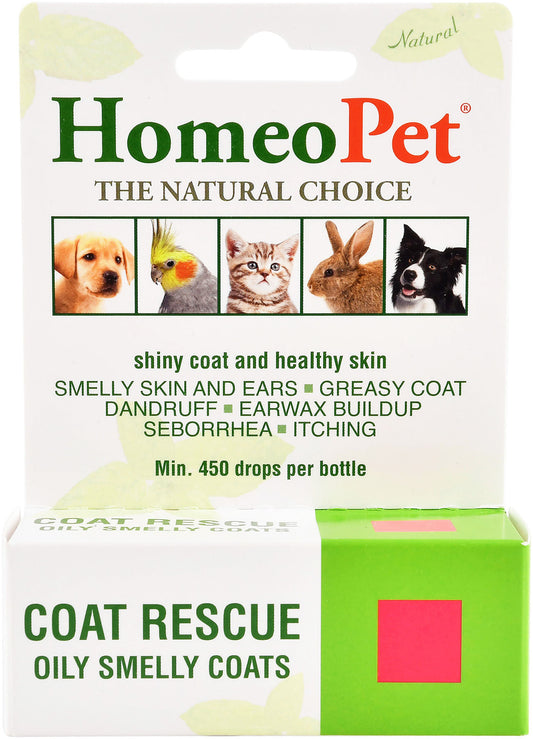 HomeoPet Coat Rescue, Skin and Coat Support for Pets, 15 Milliliters