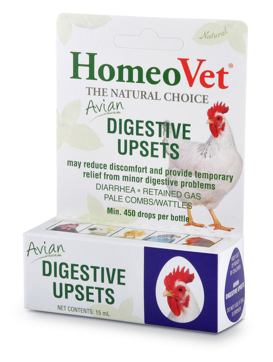 HomeoPet Avian Digestive Upsets, Healthy Digestive Support for Chickens and Pet Birds, 15 Milliliters