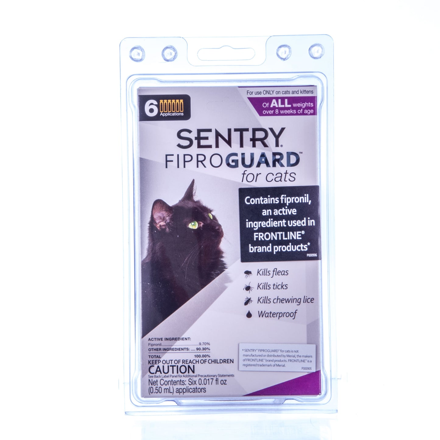 SENTRY Fiproguard for Cats, Flea and Tick Prevention for Cats (1.5 Pounds and Over), Includes 6 Month Supply of Topical Flea Treatments