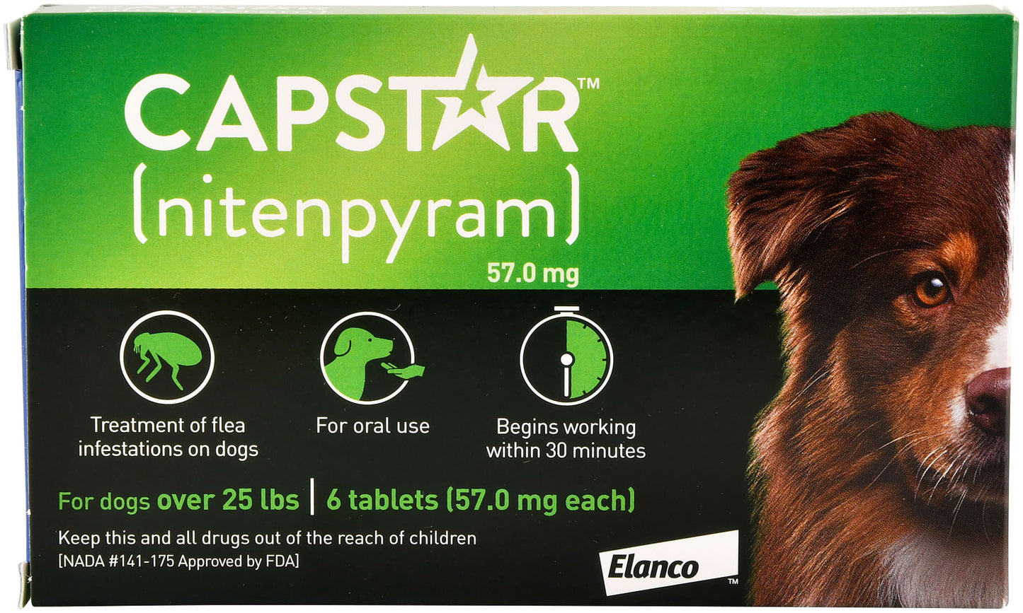 Capstar dog 25 lbs+ (6ct) Green