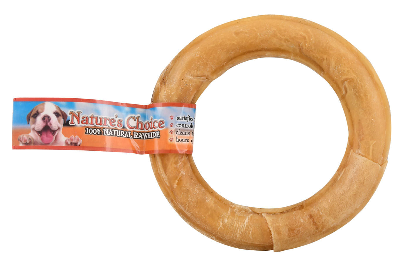 Loving Pets Corp/Great Orient Jeffers Natural Pressed Rawhide 6" Donut Ring